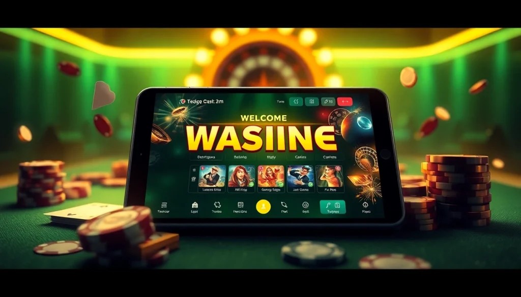Engaging visual of https://rr88ez.com/ showcasing a modern online gambling platform with vibrant casino game graphics.